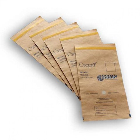 Крафт - пакеты бумажные с индикатором 75*150 
