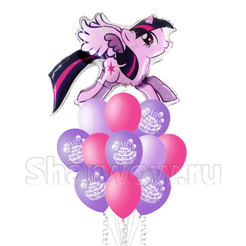 Букет воздушных шаров на день рождения девочки с Пони искоркой