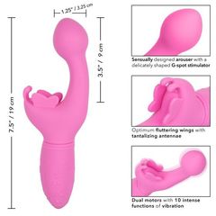 Розовый вибратор-кролик Rechargeable Butterfly Kiss - 