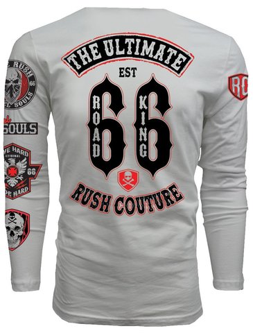 Rush Couture | Футболка лонгслив мужская ROAD KING LONG SLEEVE White RC252 спина