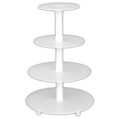 Подставка для торта 4-ярус.пластик.  Диаметр ярусов - 19 см, 24 см, 31 см, 34 см. Высота 51 см.