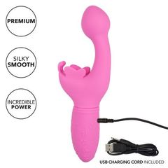 Розовый вибратор-кролик Rechargeable Butterfly Kiss - 