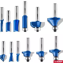 ЗУБР 12 шт, набор профильных фрез по дереву, Профессионал (28796-H12)