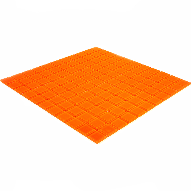 A-062 Мозаичная плитка из стекла Natural Color palette оранжевый квадрат глянцевый