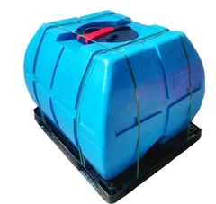 Емкость К1000 на поддоне для перевозки жидкостей Хромов 920 л. горизонтальный (1240x1100x1040см;синий) - арт.560967