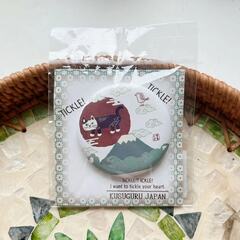 Значок металлический с кошкой Матильдой, "Путешествие на Фудзияму", диам. 5,8 см, 7687-7, KUSUGURU