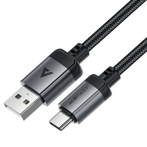 Кабель ACEFAST C20-04 USB-A To USB-C Aluminum Alloy Charging Data Cable, черынй