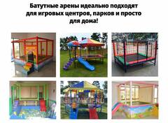 Батутная арена "Восторженный ребенок" с двумя горками и крышей 4,5x4x3 м