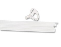 Комплект трубочка+зажим, Макси, Белый, d=65 мм, L=54 см, 40 шт.