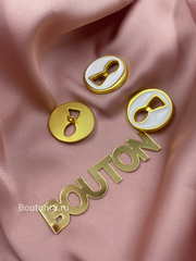 Пуговицы Скиапар. золотистые с белой эмалью 