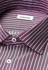 Сорочка мужская Seidensticker Regular Fit 01.845434-87 бордовая в белую полоску
