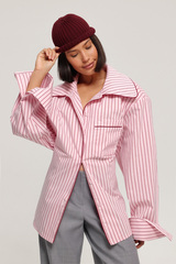 Рубашка в полоску с кантами