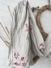 Шарф льняной комби. со штампами 