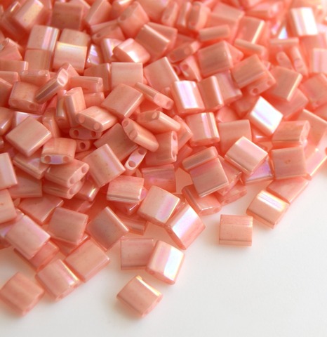 TL-0596 Бисер Миюки тила Чайная роза глянцевый /Miyuki Tila Opaque Luster Tea Rose