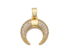 Подвеска "Лунница", 16х15мм со стразами