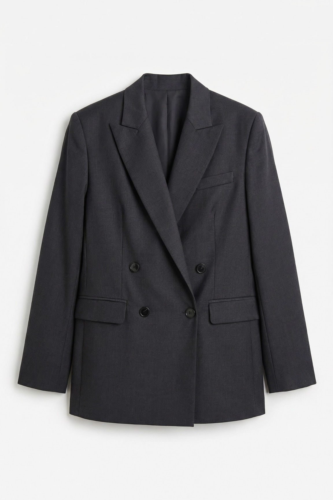 Жакет двубортный, темно-серый
