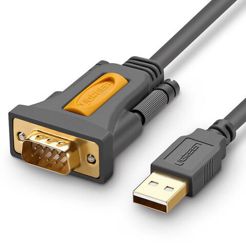 Адаптер UGREEN USB 2,0 A To DB9 RS-232 Male Adapter Cable, 2 м CR104, Серый