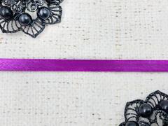 Лента атласная, ш. 0,5 см, тёмно-сиреневый