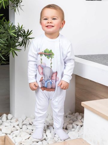 Комбинезон на кнопках "Слоник на качелях"