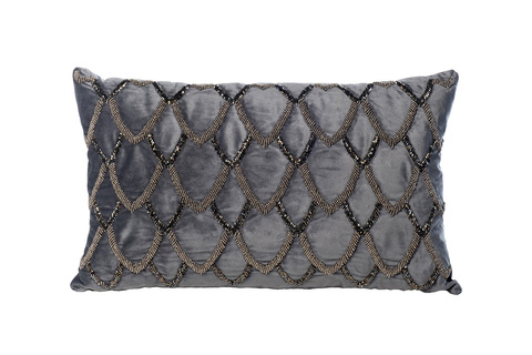 Подушка декоративная с бисером 30x50 Garda Decor Чешуйки синяя 70SW-20525