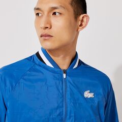 Толстовка теннисная Lacoste Men’s SPORT Light Water-Resistant Teddy Jacket - blue/white/black