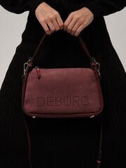 Сумка замшевая на плечо бордо