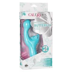 Голубой вибратор-кролик Rechargeable Butterfly Kiss - 