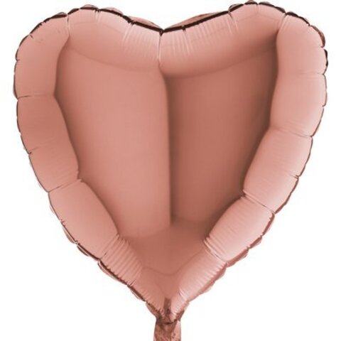 Сердце Розовое Золото 36"