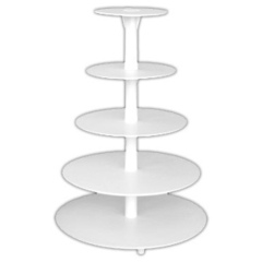 Подставка для торта 5-ярус.пластик.  Диаметр ярусов - 19 см, 24 см, 31 см, 39 см, 44 см. Высота 68 см.