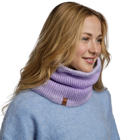 Вязаный шарф-труба с флисом Buff Knitted & Fleece Neckwarmer Marin Lavender фото 2