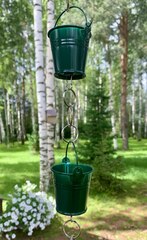 Дождевая цепь «Ведра на кольцах», зеленый RAL6005