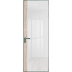 Алюминиевая дверь 6AGК кромка зелёный воск остеклённая