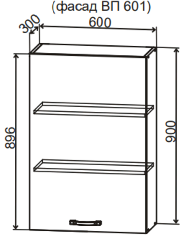 Кухня Перо шкаф верхний высокий 600