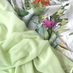 Шифон шелковый светлый лайм 1137