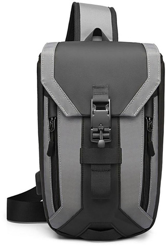 Картинка рюкзак однолямочный Ozuko 9334 Grey - 6