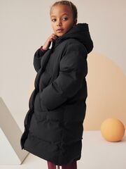 Куртка утепленная с капюшоном для девочки Next 441-964, Черный