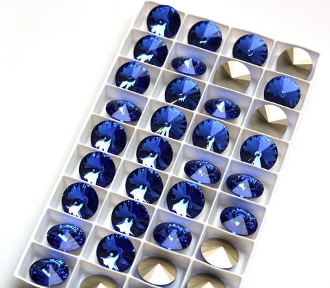 Риволи 14мм Sapphire. Swarovski 1122