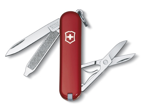 Нож-брелок Victorinox Classic, 58 мм, 7 функций, красный