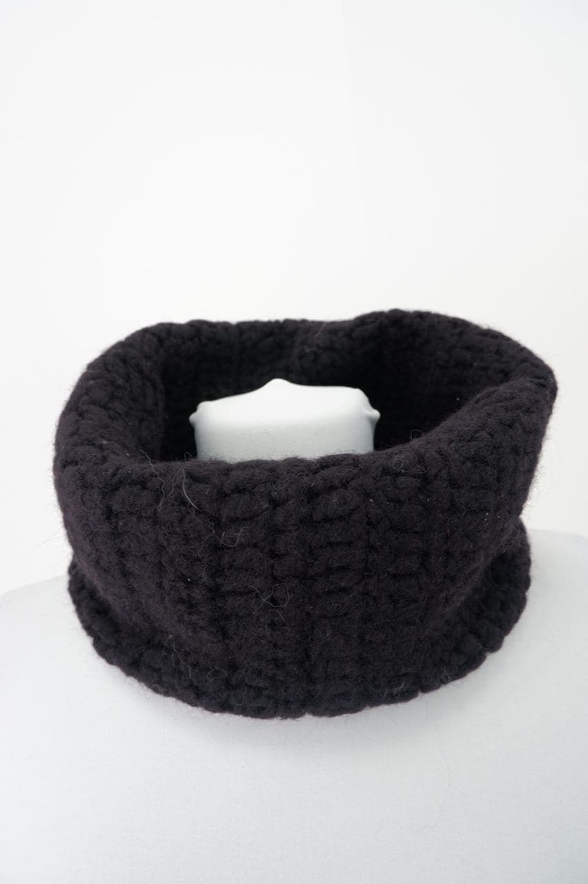 Вязаный шарф из шерсти черного цвета, артикул - , 【MustHave ❤️】цена - ₴