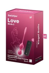 Малиновые вагинальные шарики с вибрацией Love Birds 2 - 22,2 см. - 