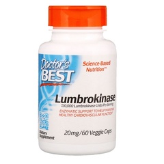 Doctor's Best, Best, Люмброкиназа, 20 мг, 60 капсул
