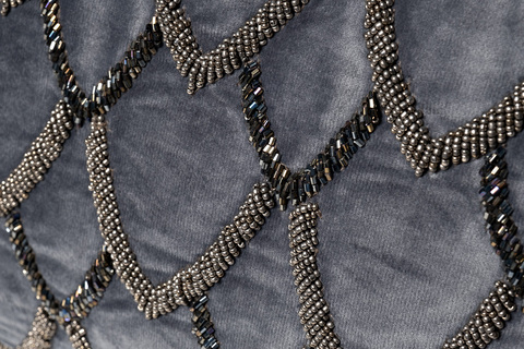 Подушка декоративная с бисером 30x50 Garda Decor Чешуйки синяя 70SW-20525