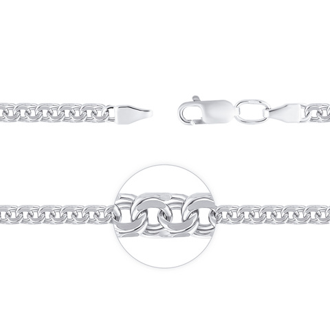 Браслет из серебра, плетение бисмарк