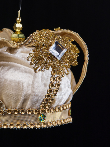 Елочная игрушка Корона 17х10см ChristmasDeLuxe золото