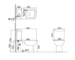 TO1002N  УНИТАЗ-КОМПАКТ HDC201NP Creo напольный нано белый с сиденьем