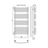 Полотенцесушитель электрический Terminus Марио П23 500x1096, ТЭН HT-1 300W, левый/правый