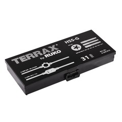 Набор метчиков и плашек M3-M12 31пр HSS-G Terrax by Ruko A245013