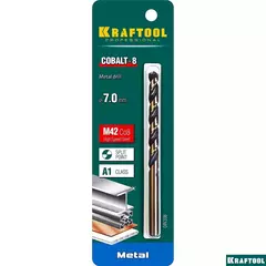 KRAFTOOL COBALT-8, 7.0 х 109 мм, сталь М42, HSS-Co(8%), сверло по металлу (29656-7)