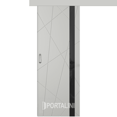 Купить Межкомнатная одностворчатая дверь купе эмаль VFD Flitta Cotton серая остеклённая