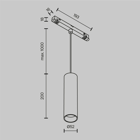 Трековый подвесной светильник Maytoni Focus led TR041-2-12W4K-BBS